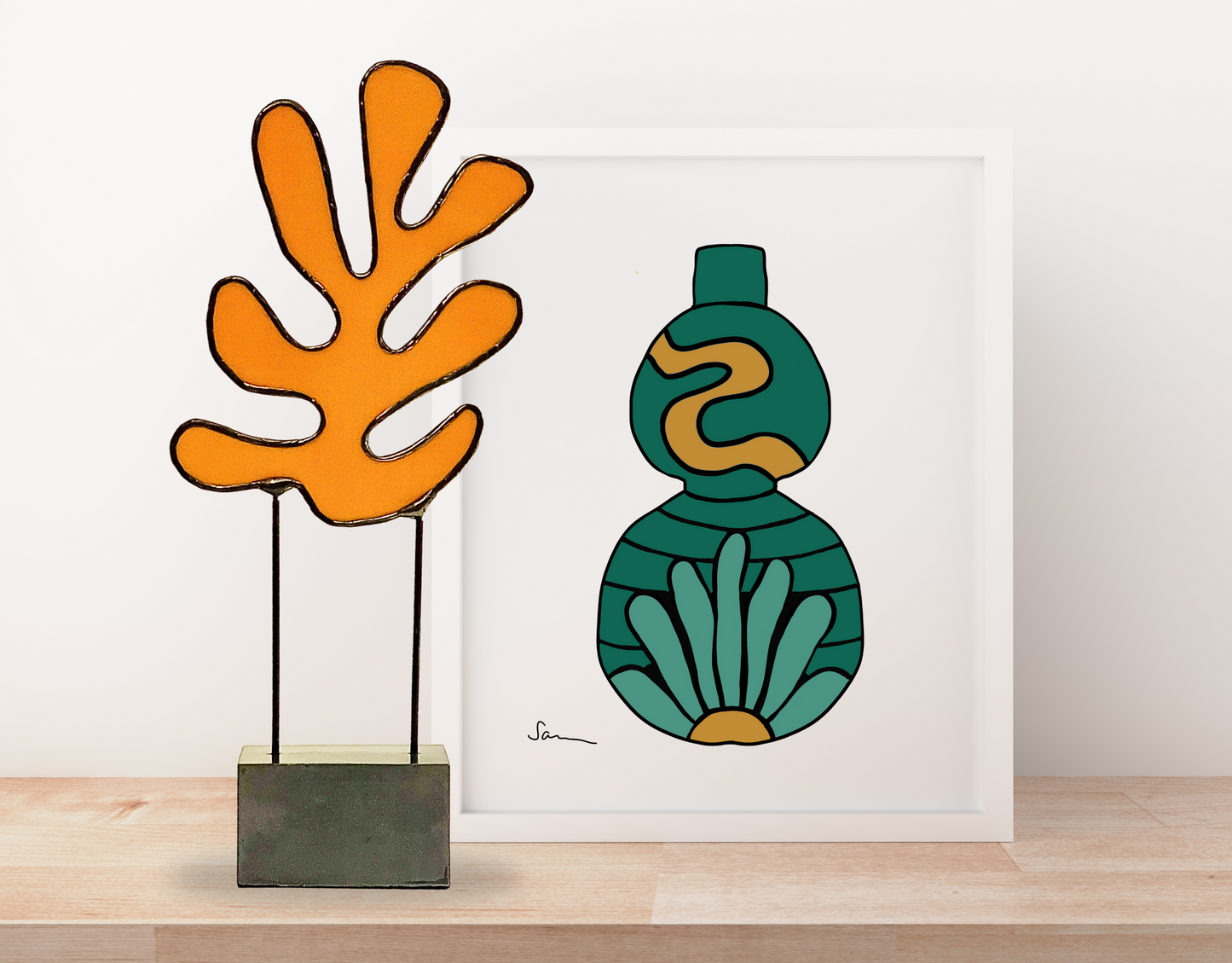 Matisse Inspired Stained Glass Sculpture - Samara Designs Studio