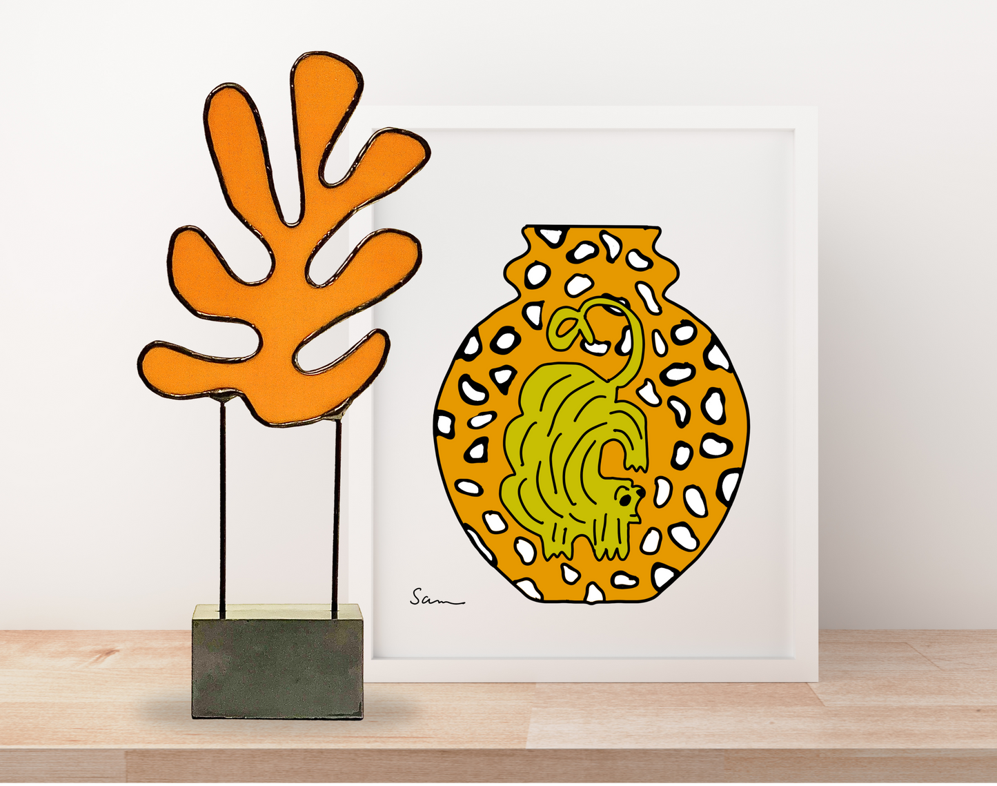 Matisse Inspired Stained Glass Sculpture - Samara Designs Studio