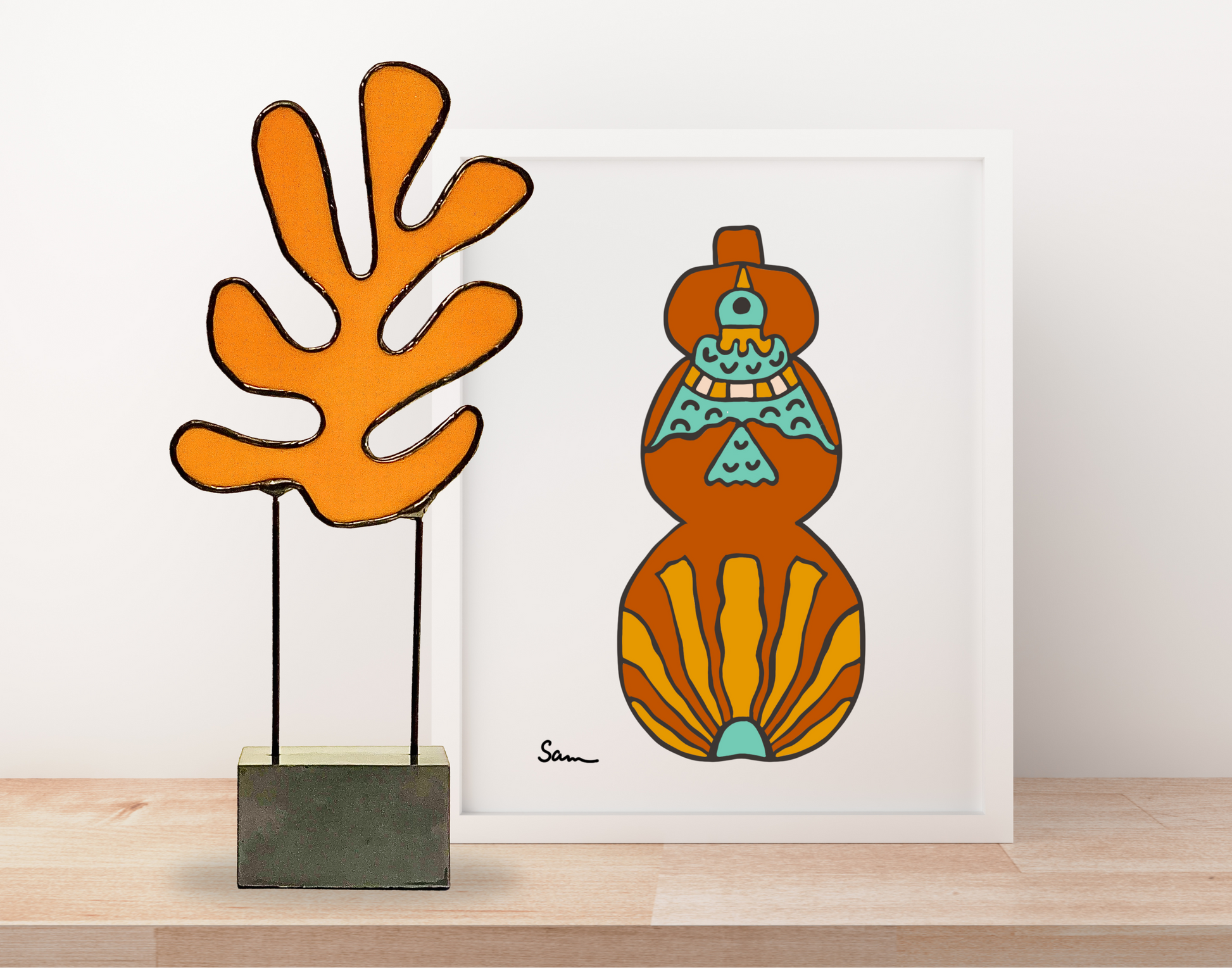 Matisse Inspired Stained Glass Sculpture - Samara Designs Studio