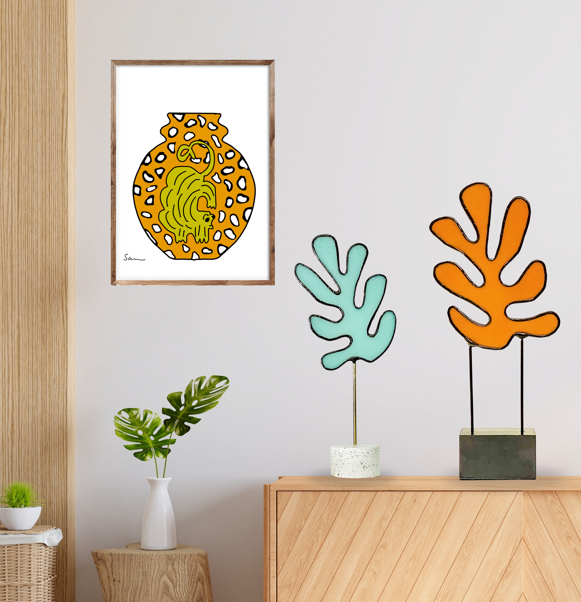 Matisse Inspired Stained Glass Sculpture - Samara Designs Studio