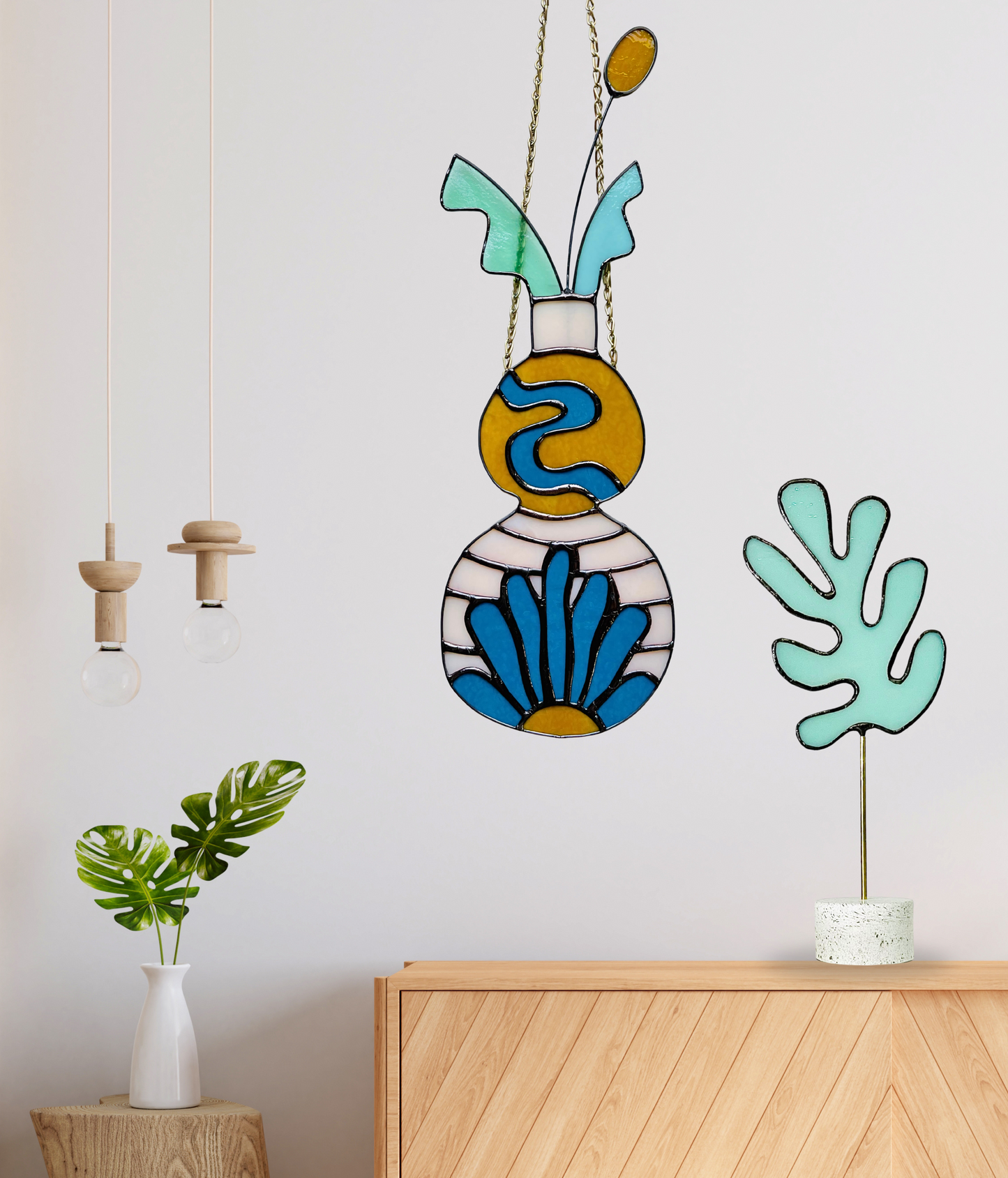 Matisse Inspired Stained Glass Sculpture - Samara Designs Studio