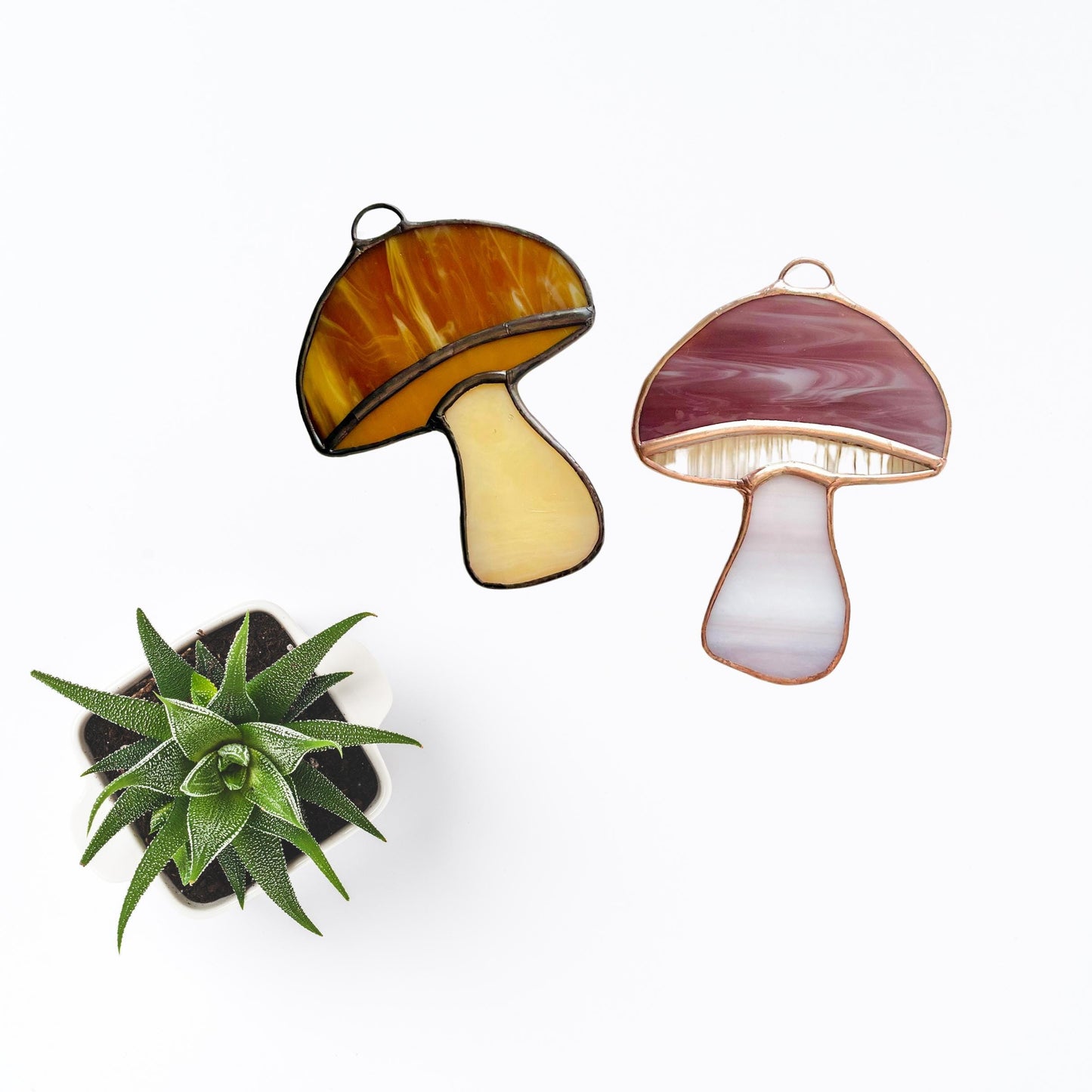 Stained Glass Mushroom Suncatchers - Samara Designs Studio