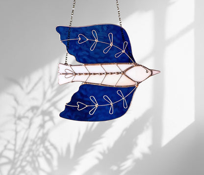 Stained Glass Folk Art Bird - Samara Designs Studio