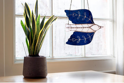 Stained Glass Folk Art Bird - Samara Designs Studio