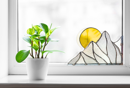 Stained Glass Mountain Scape - Samara Designs Studio