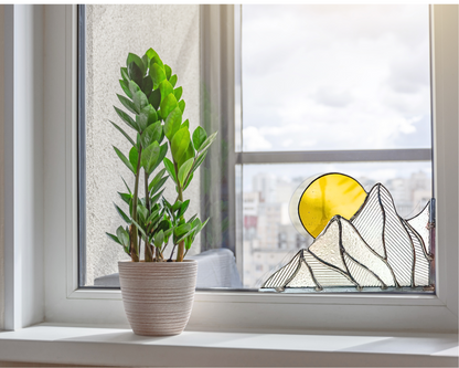 Stained Glass Mountain Scape - Samara Designs Studio