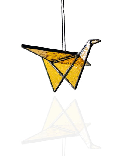 Stained Glass Origami Crane Suncatchers - Samara Designs Studio