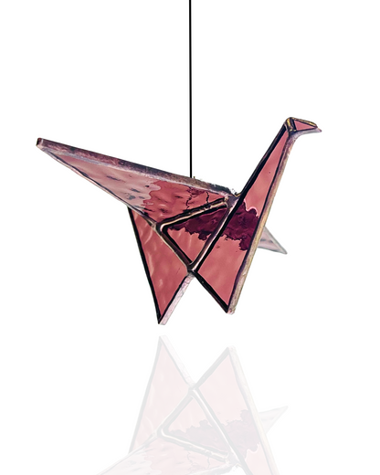 Stained Glass Origami Crane Suncatchers - Samara Designs Studio