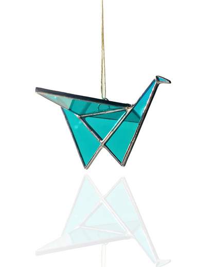 Stained Glass Origami Crane Suncatchers - Samara Designs Studio