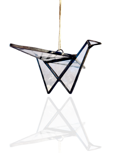 Stained Glass Origami Crane Suncatchers - Samara Designs Studio