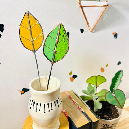 Glass Leaf Plant Stake - Samara Designs Studio