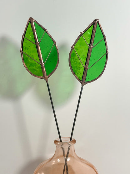 Glass Leaf Plant Stake - Samara Designs Studio
