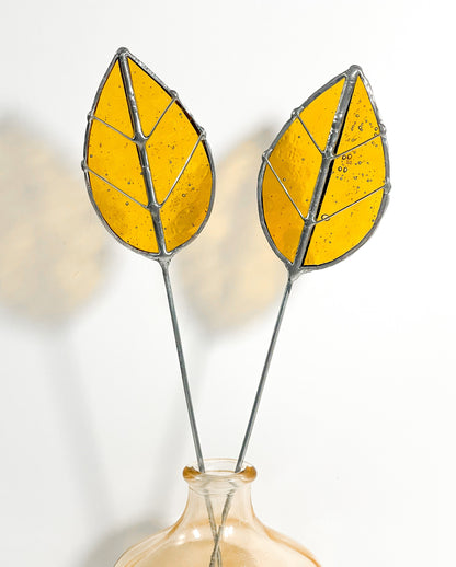 Glass Leaf Plant Stake - Samara Designs Studio