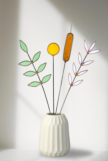 White Glass Wildflower Stem - Samara Designs Studio