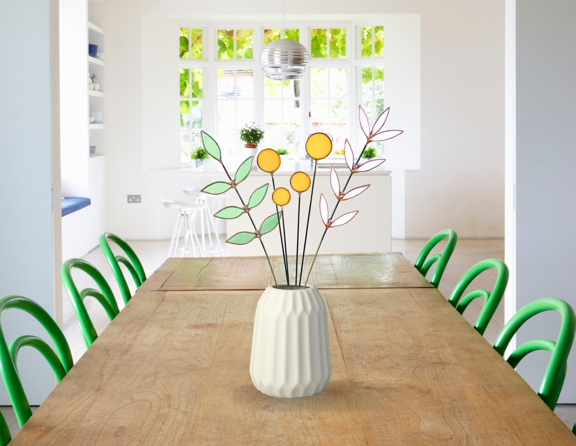 White Glass Wildflower Stem - Samara Designs Studio