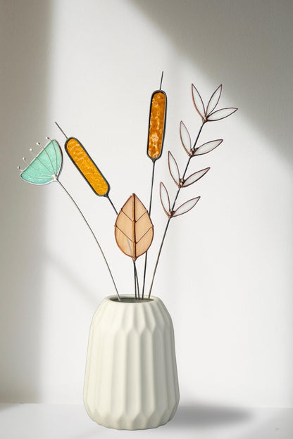 White Glass Wildflower Stem - Samara Designs Studio