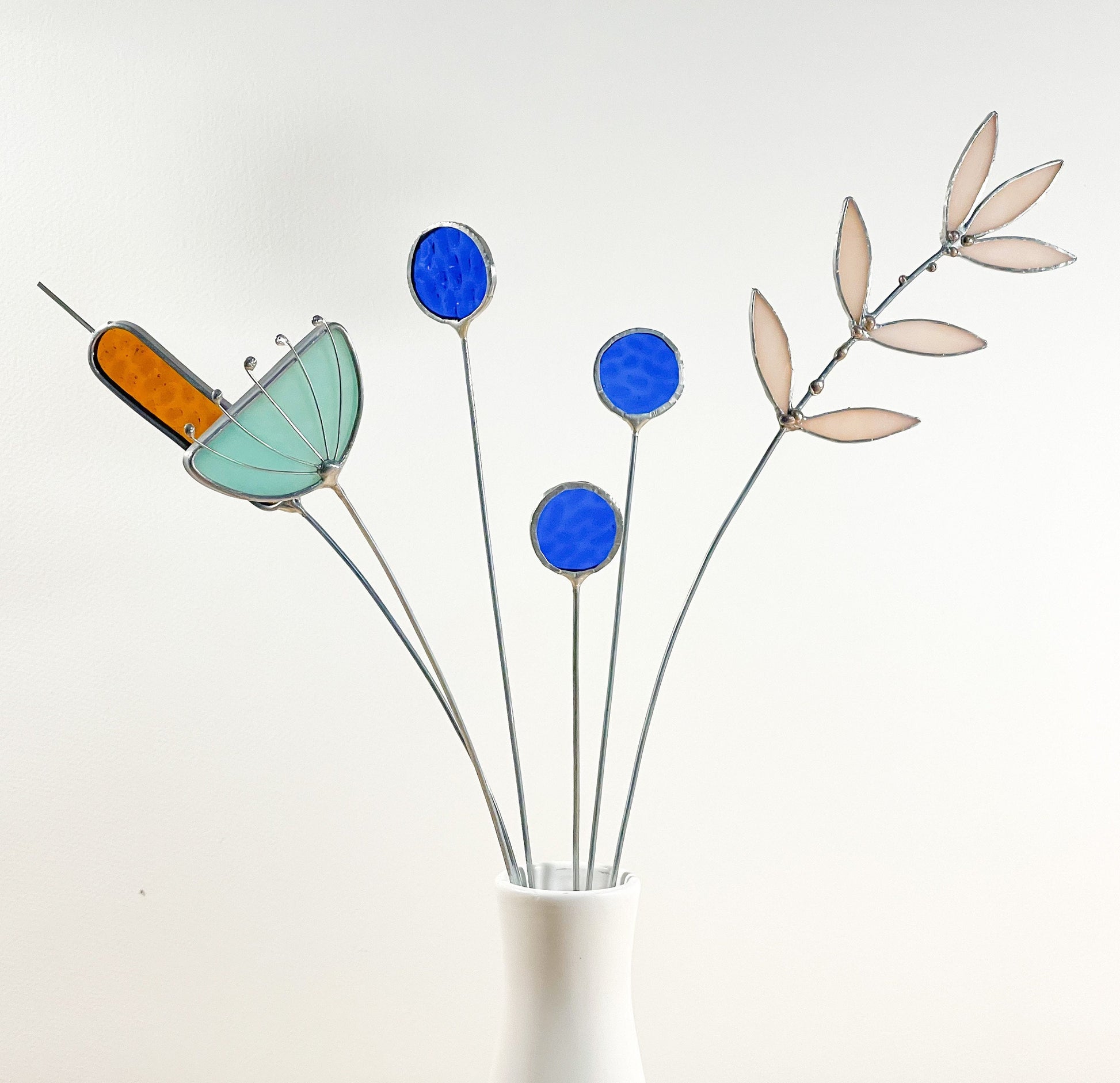 Blue Glass Globe Thistle Set - Samara Designs Studio