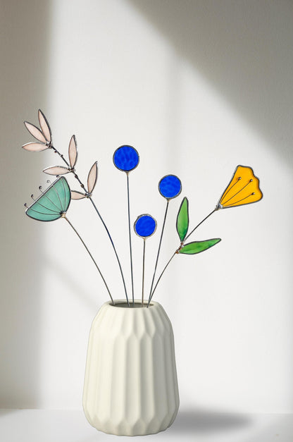 Blue Glass Globe Thistle Set - Samara Designs Studio