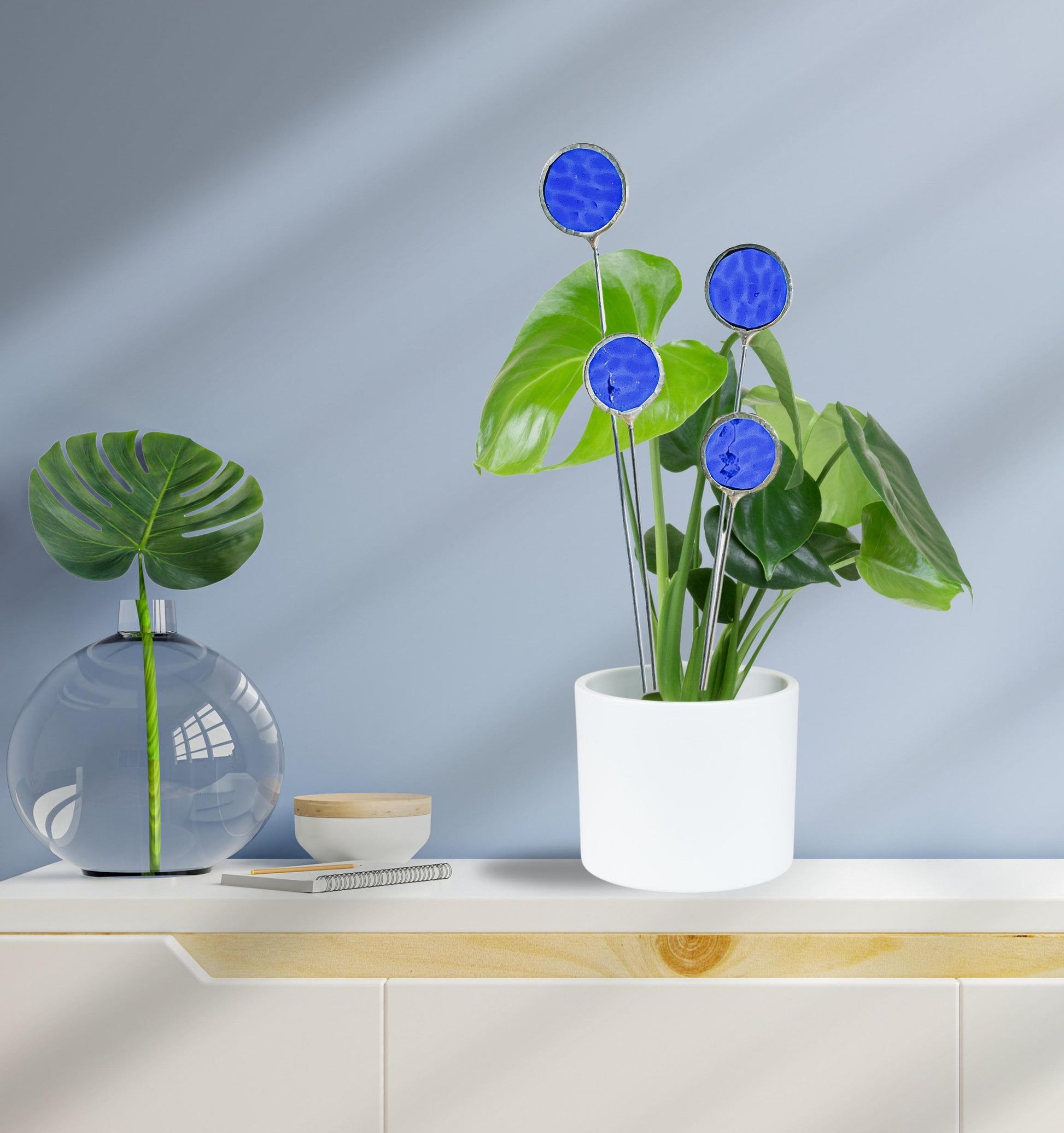 Blue Glass Globe Thistle Set - Samara Designs Studio
