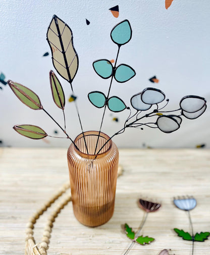 Glass Almond Leaf Stem - Samara Designs Studio