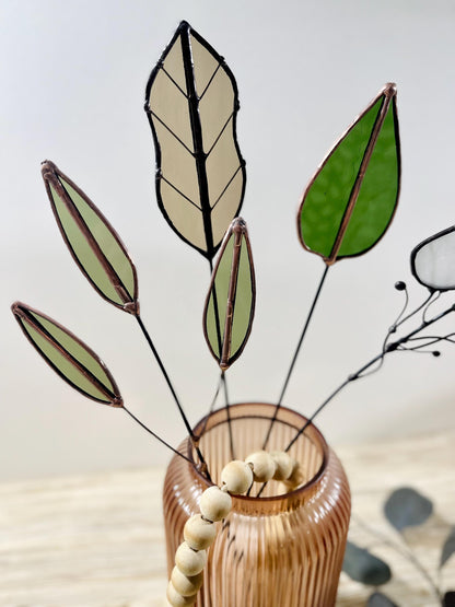 Glass Almond Leaf Stem - Samara Designs Studio