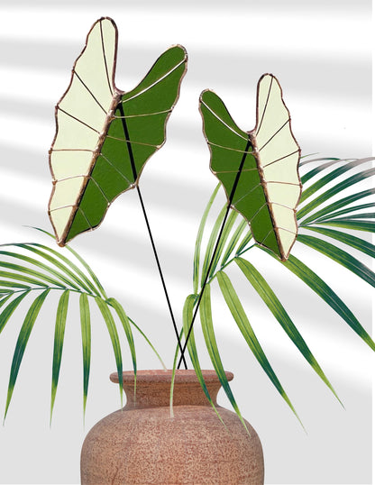Glass Alocasia Leaf Stem - Samara Designs Studio