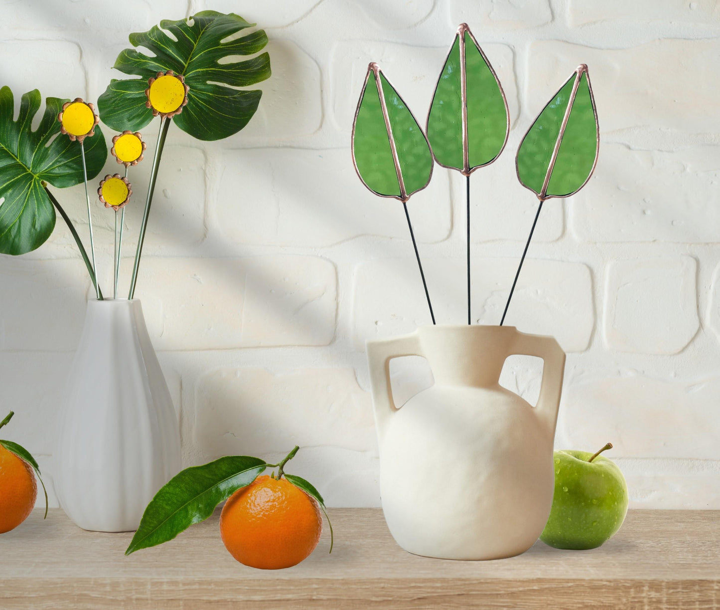 Glass Mulberry Leaf Stem - Samara Designs Studio