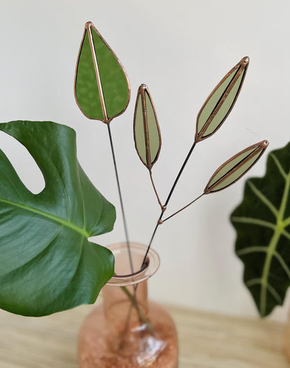 Glass Mulberry Leaf Stem - Samara Designs Studio