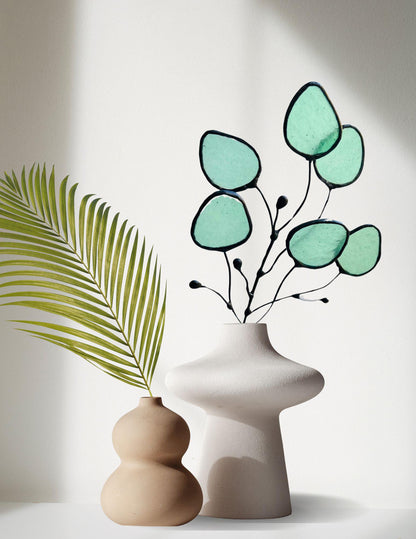 Glass Seafoam Eucalyptus Sprig - Samara Designs Studio