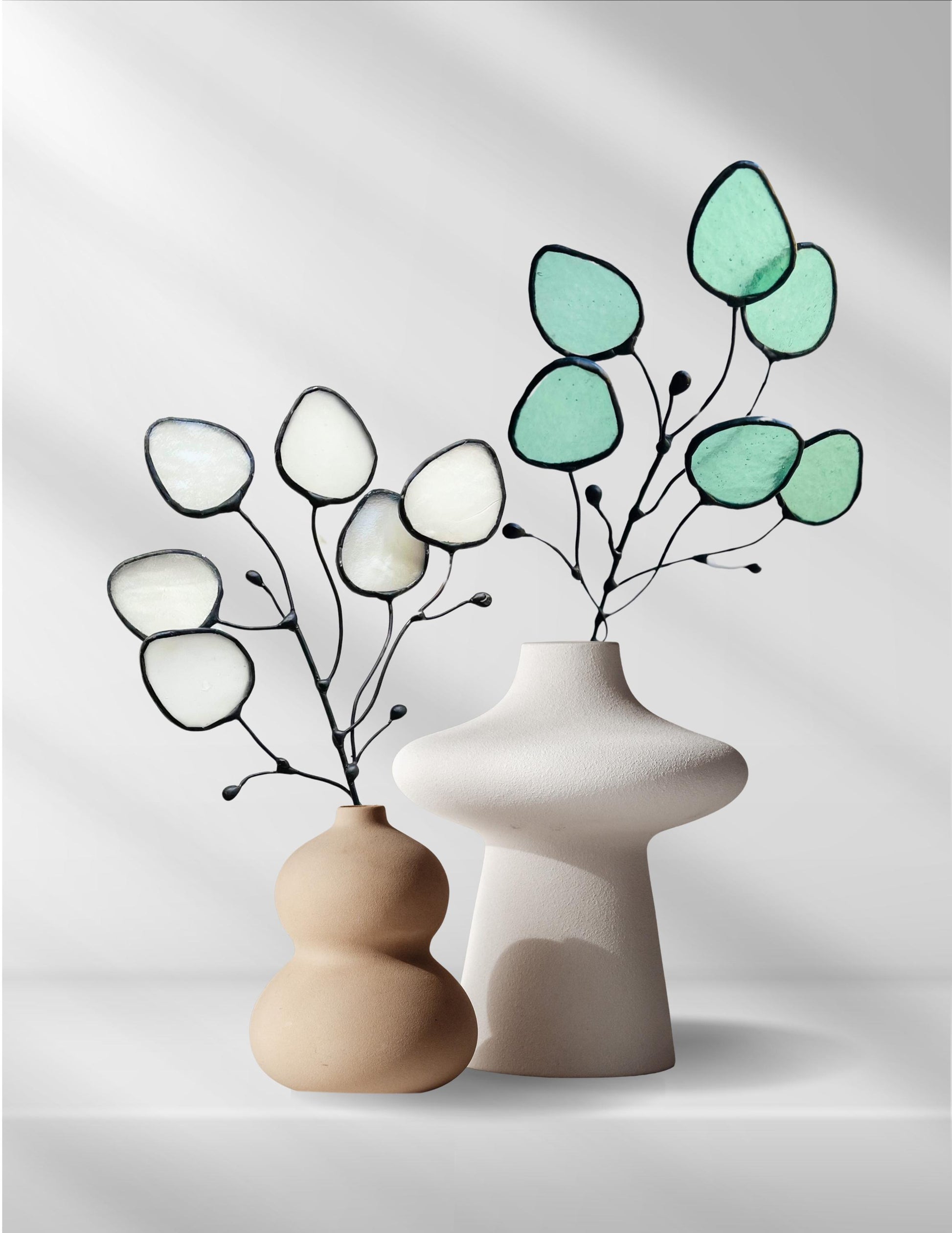 Glass Seafoam Eucalyptus Sprig - Samara Designs Studio