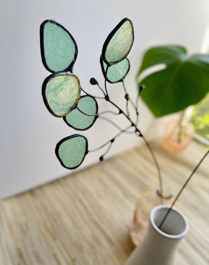 Glass Seafoam Eucalyptus Sprig - Samara Designs Studio