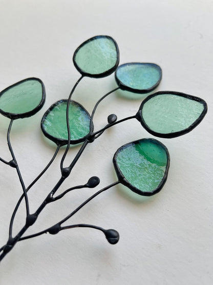 Glass Seafoam Eucalyptus Sprig - Samara Designs Studio