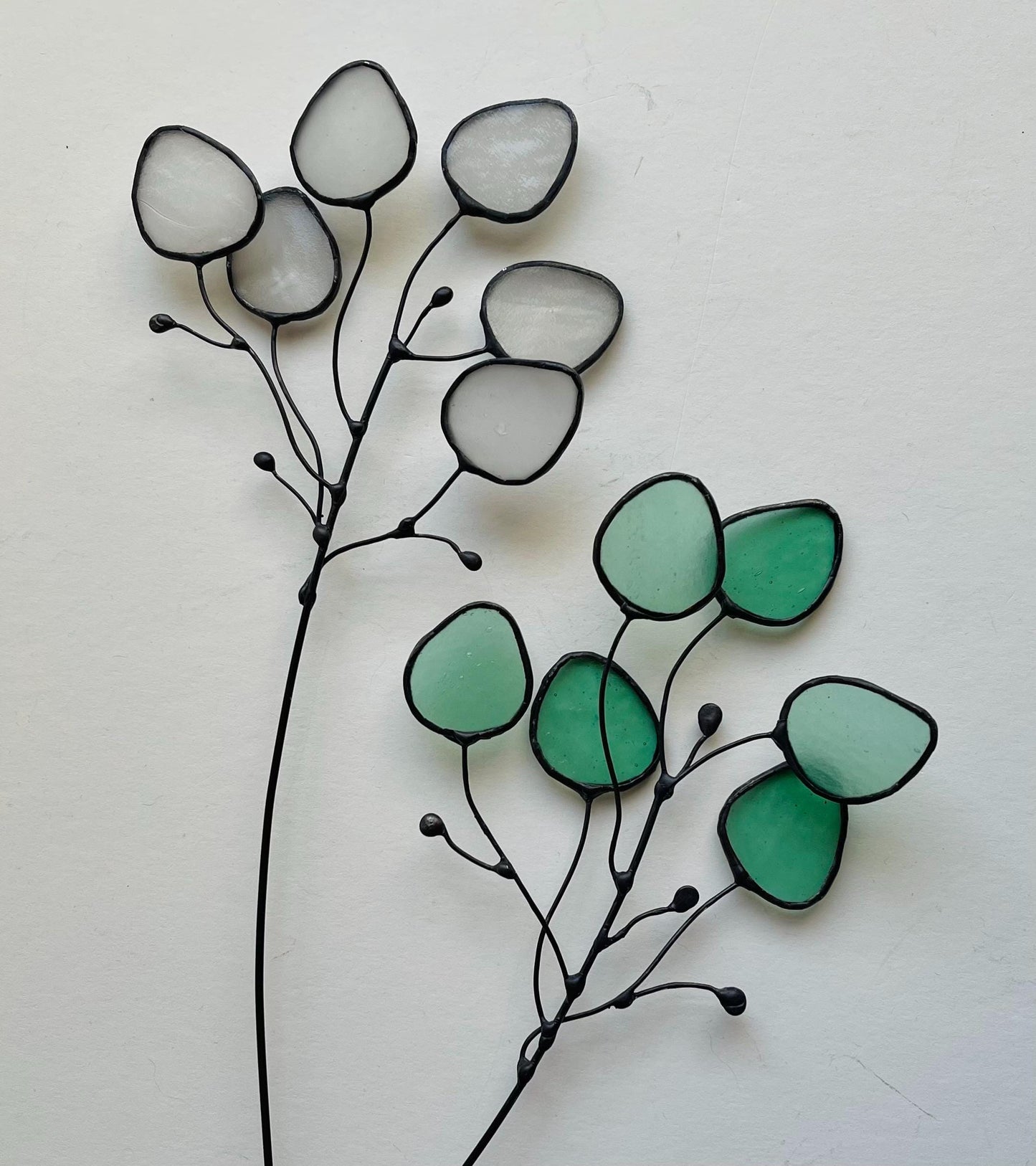 Glass Seafoam Eucalyptus Sprig - Samara Designs Studio