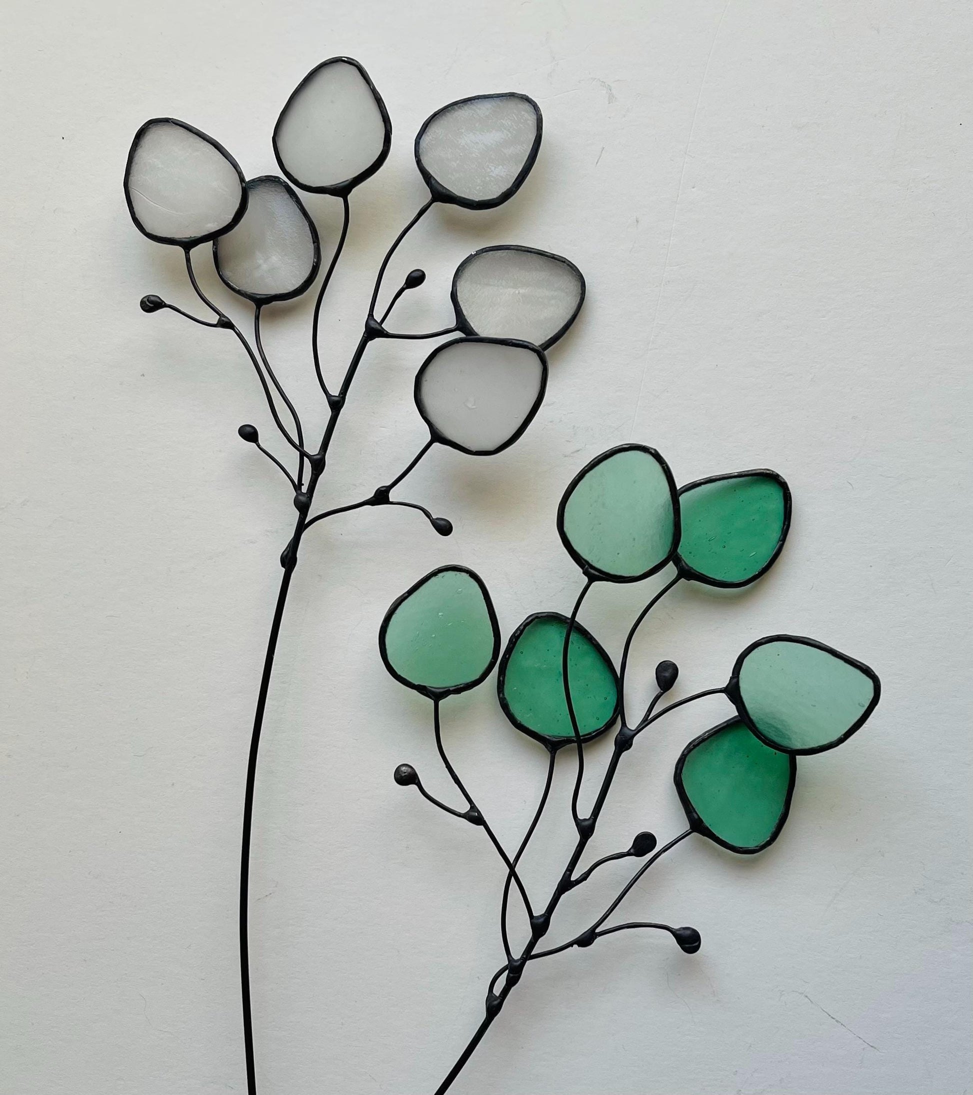 Glass Seafoam Eucalyptus Sprig - Samara Designs Studio