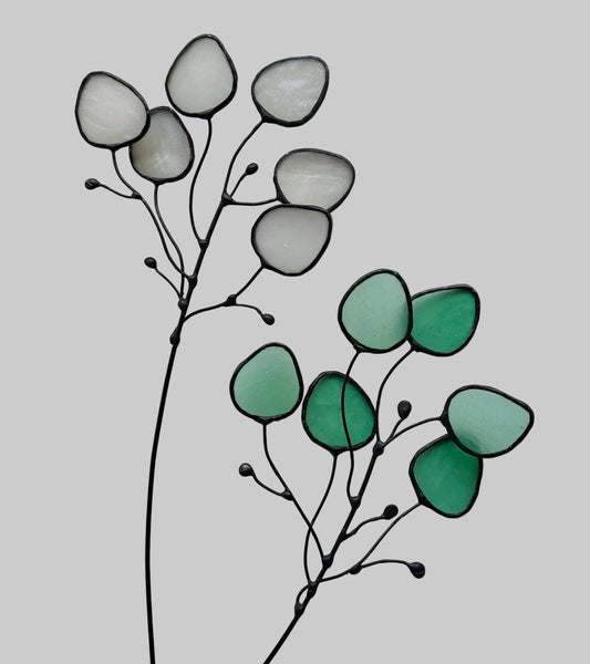 Glass Seafoam Eucalyptus Sprig - Samara Designs Studio