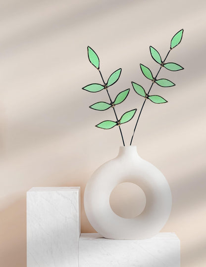 Leaf Green Glass Sprig - Samara Designs Studio