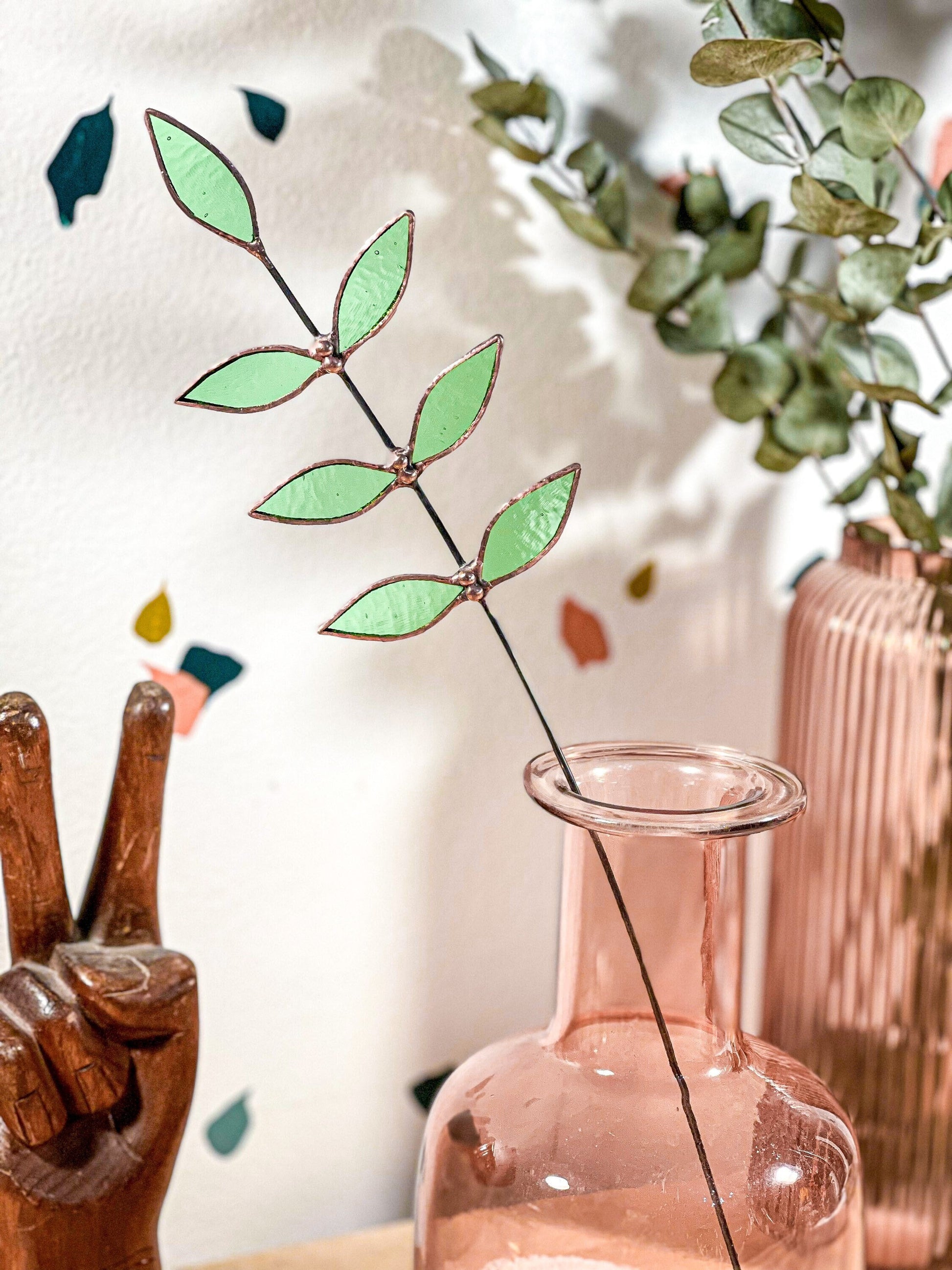 Leaf Green Glass Sprig - Samara Designs Studio