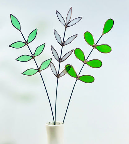 Leaf Green Glass Sprig - Samara Designs Studio
