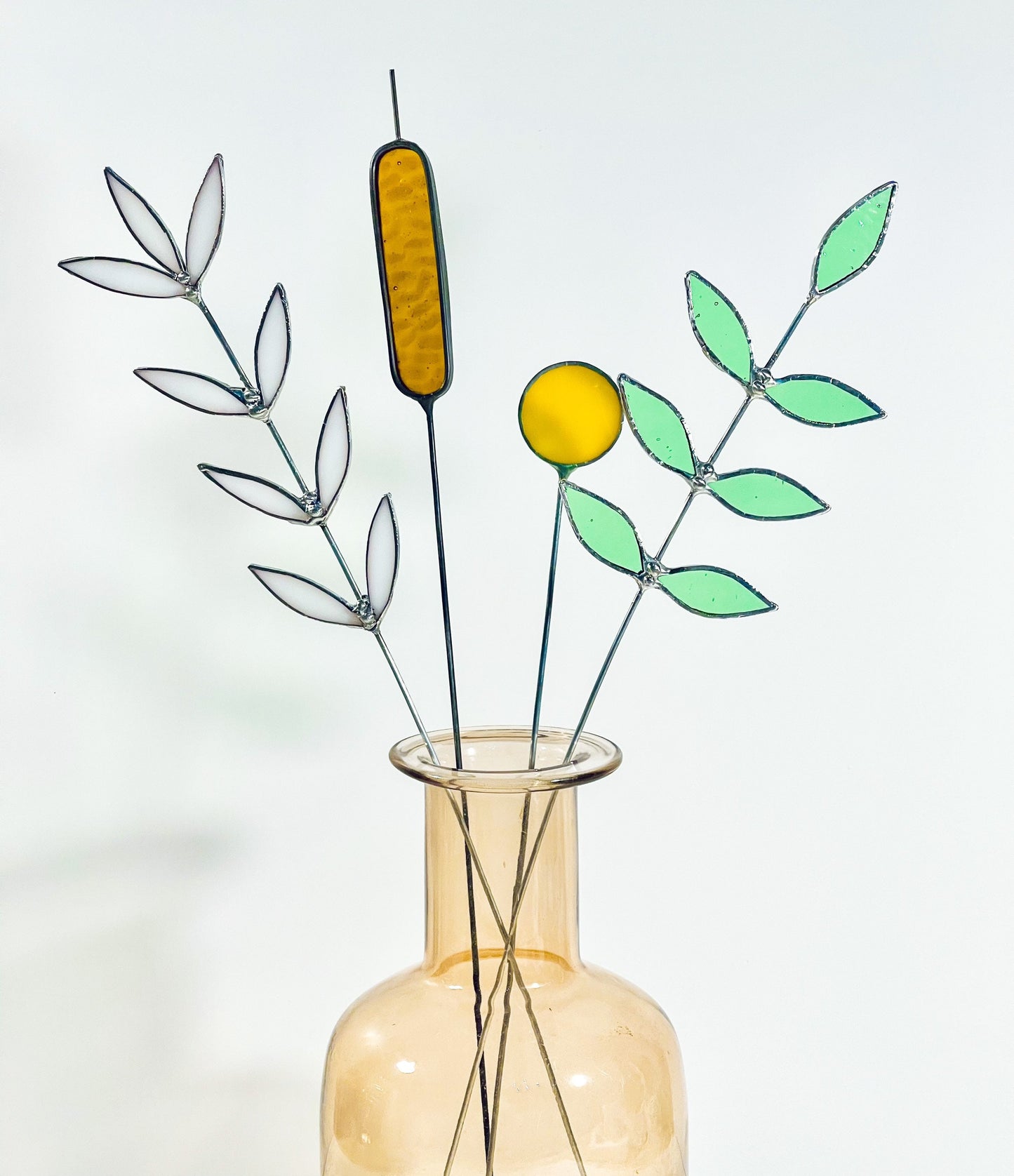 Leaf Green Glass Sprig - Samara Designs Studio