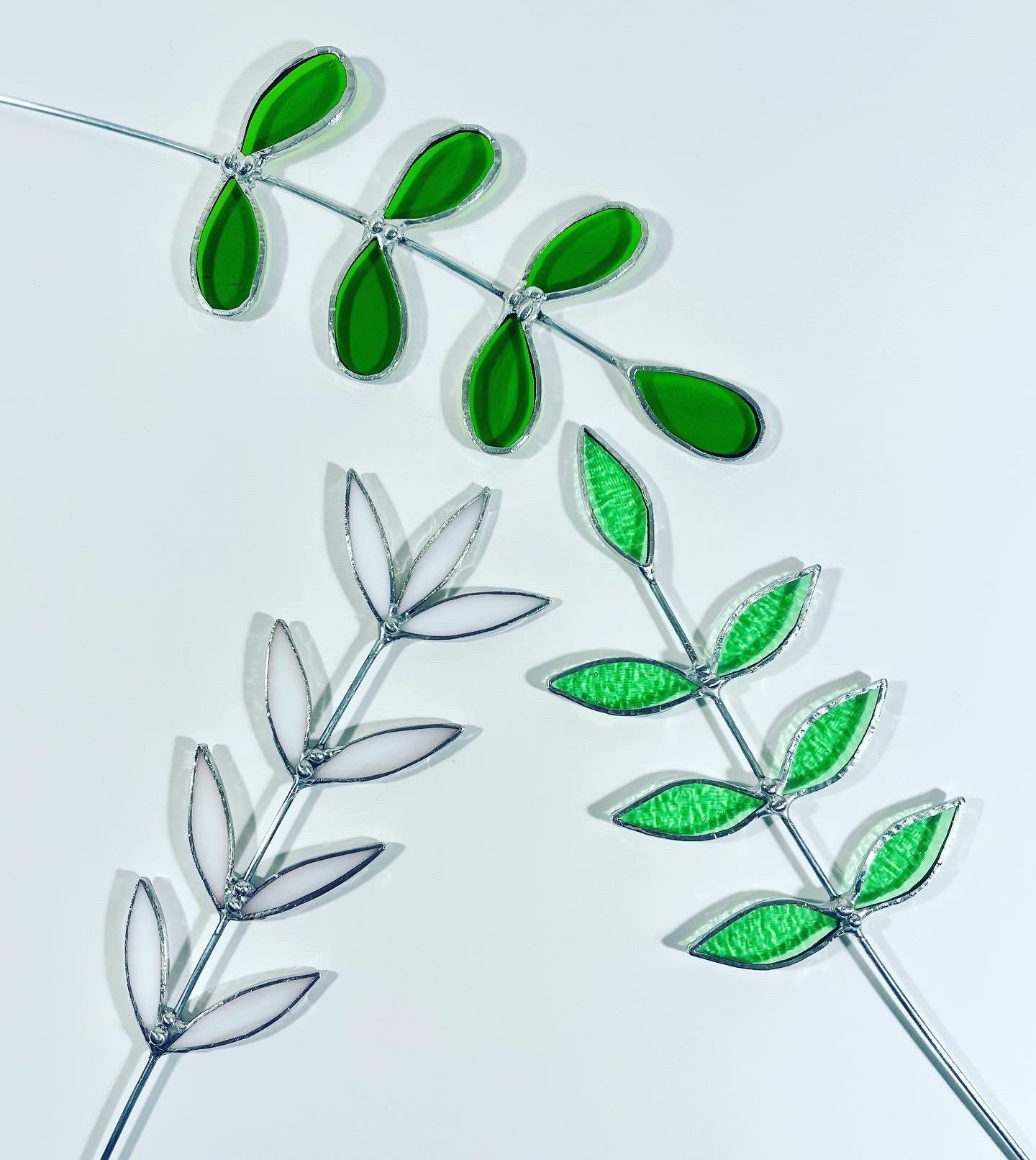 Leaf Green Glass Sprig - Samara Designs Studio