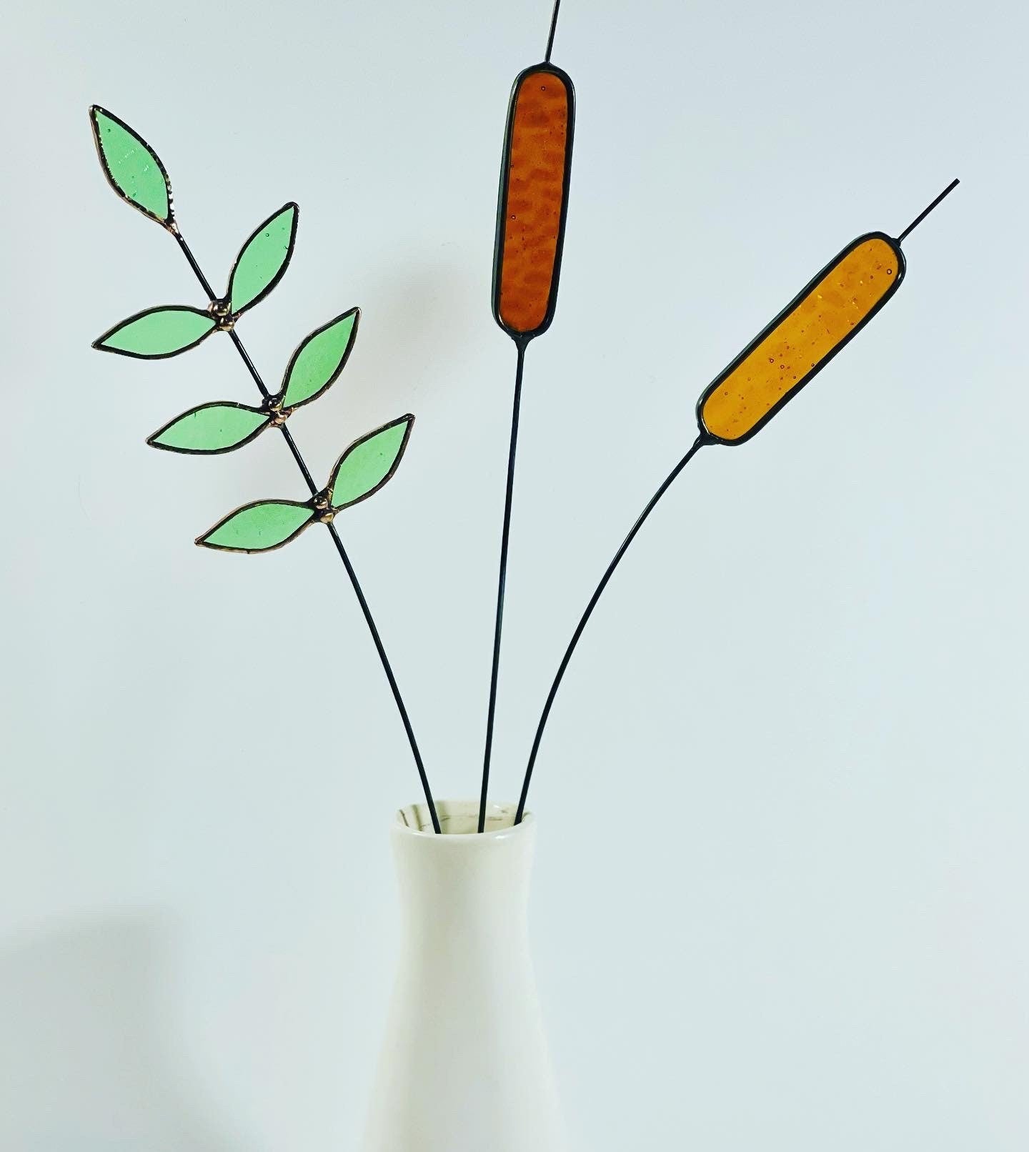 Leaf Green Glass Sprig - Samara Designs Studio