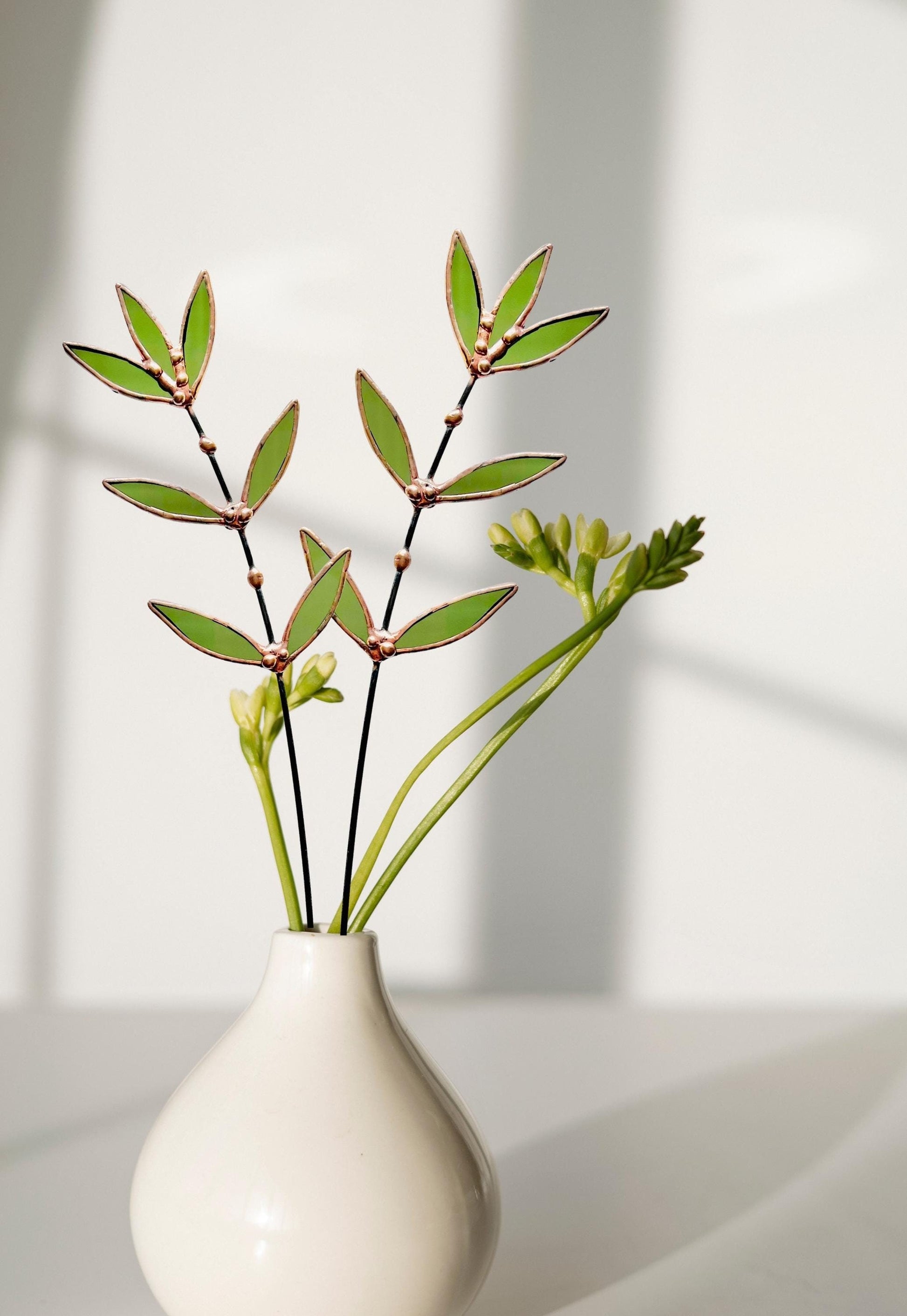 Olive Green Glass Wildflower Stem - Samara Designs Studio