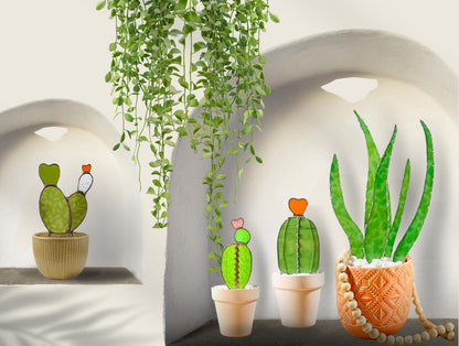 Baby Bunny Ear Glass Cactus - Samara Designs Studio