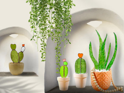 Baby Barrel Glass Cactus - Samara Designs Studio