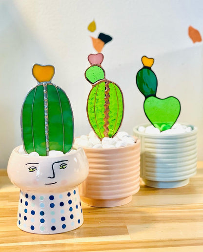 Baby Barrel Glass Cactus - Samara Designs Studio