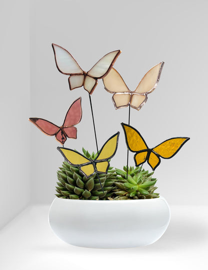 Stained Glass Butterfly Plant Stake - Samara Designs Studio