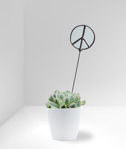 Mirror Peace Sign Plant Stake - Samara Designs Studio