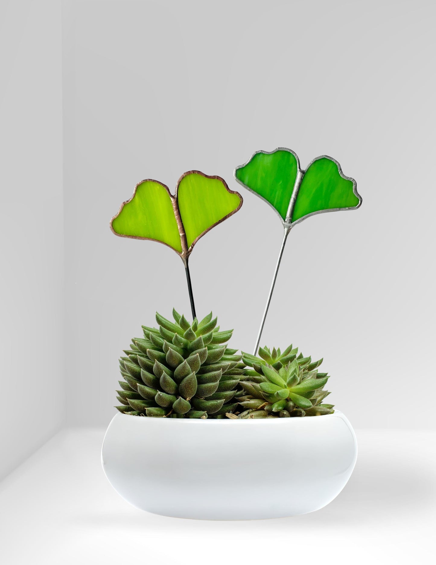 Glass Ginkgo Leaf Plant Stake - Samara Designs Studio