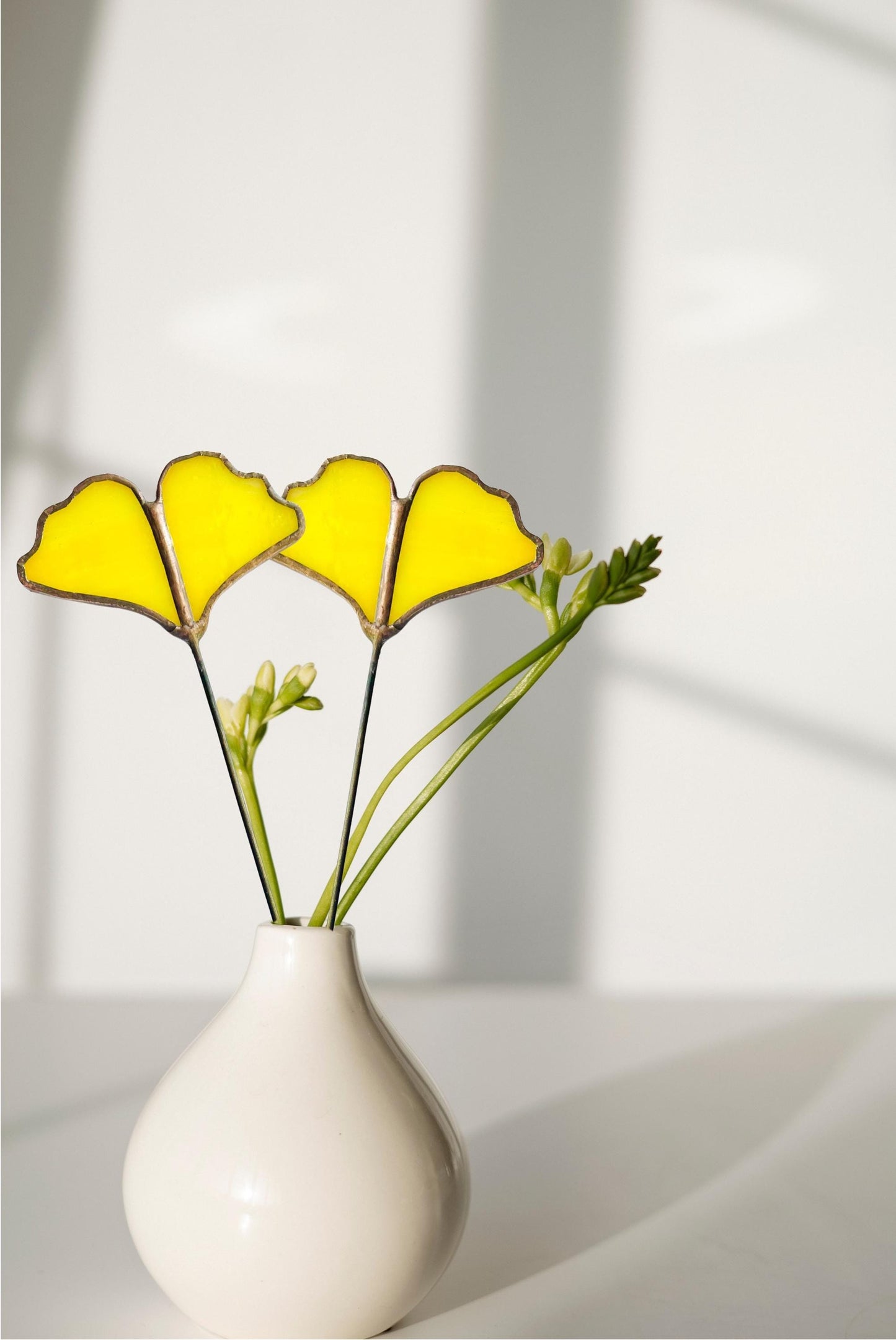 Glass Ginkgo Leaf Plant Stake - Samara Designs Studio