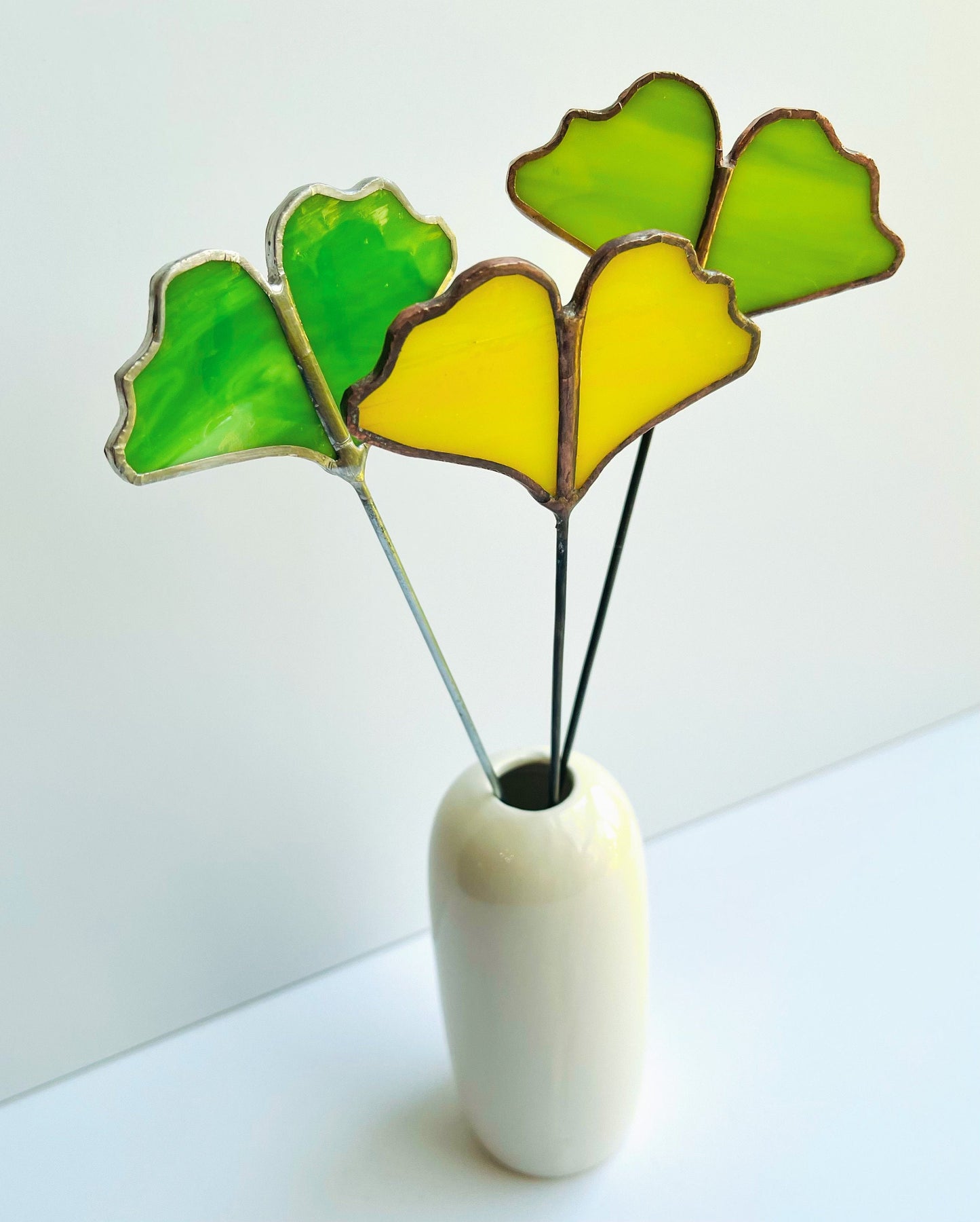 Glass Ginkgo Leaf Plant Stake - Samara Designs Studio